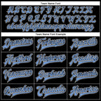 Custom Black Light Blue-White Bomber Full-Snap Varsity Faux Leather Letterman Jacket