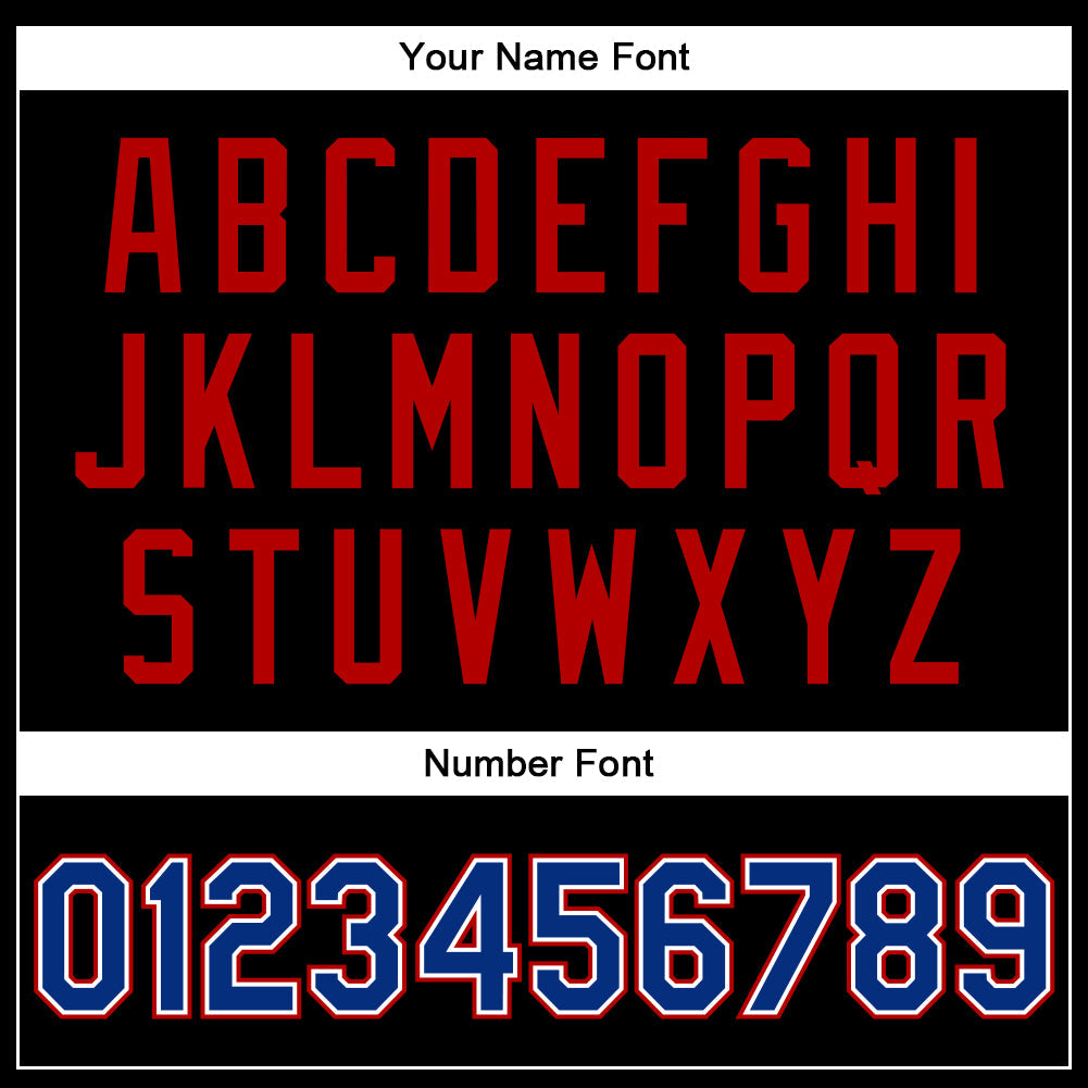 Custom Black Royal-Red Bomber Full-Snap Varsity Faux Leather Letterman Jacket