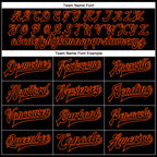 Custom Black Black-Orange Bomber Full-Snap Varsity Faux Leather Letterman Jacket
