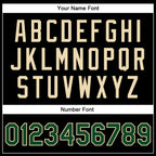 Custom Black Green-Cream Bomber Full-Snap Varsity Faux Leather Letterman Jacket