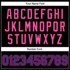 Custom Black Purple-Pink Bomber Full-Snap Varsity Faux Leather Letterman Jacket