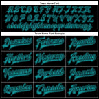 Custom Black Teal-Black Bomber Full-Snap Varsity Faux Leather Letterman Jacket