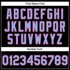 Custom Black Light Blue-Pink Bomber Full-Snap Varsity Faux Leather Letterman Jacket