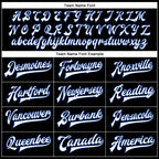 Custom Black White-Royal Bomber Full-Snap Varsity Faux Leather Letterman Jacket