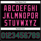 Custom Black Kelly Green-Pink Bomber Full-Snap Varsity Faux Leather Letterman Jacket