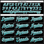 Custom Black Teal-White Bomber Full-Snap Varsity Faux Leather Letterman Jacket