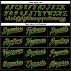 Custom Black Green-Old Gold Bomber Full-Snap Varsity Faux Leather Letterman Jacket