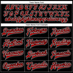 Custom Black Red-White Bomber Full-Snap Varsity Faux Leather Letterman Jacket