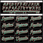 Custom Black Kelly Green-Red Bomber Full-Snap Varsity Faux Leather Letterman Jacket
