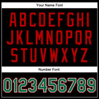 Custom Black Kelly Green-Red Bomber Full-Snap Varsity Faux Leather Letterman Jacket