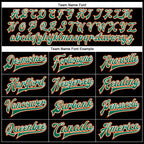 Custom Black Kelly Green-Orange Bomber Full-Snap Varsity Faux Leather Letterman Jacket