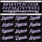 Custom Black White-Purple Bomber Full-Snap Varsity Faux Leather Letterman Jacket