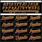 Custom Black Purple-Gold Bomber Full-Snap Varsity Faux Leather Letterman Jacket