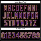 Custom Black Purple-Gold Bomber Full-Snap Varsity Faux Leather Letterman Jacket