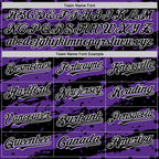 Custom Purple Black-White Splash 3D Pattern Design Bomber Full-Snap Varsity Letterman Hoodie Jacket