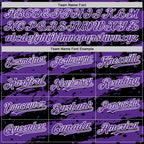 Custom Black Purple-White Splash 3D Pattern Design Bomber Full-Snap Varsity Letterman Hoodie Jacket