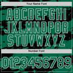 Custom Black Kelly Green-White Splash 3D Pattern Design Bomber Full-Snap Varsity Letterman Hoodie Jacket