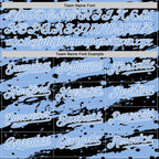 Custom Black Light Blue-White Splash 3D Pattern Design Bomber Full-Snap Varsity Letterman Hoodie Jacket