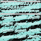 Custom Black Ice Blue-White Splash 3D Pattern Design Bomber Full-Snap Varsity Letterman Hoodie Jacket
