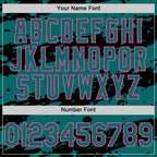 Custom Black Teal-Pink Splash 3D Pattern Design Bomber Full-Snap Varsity Letterman Hoodie Jacket