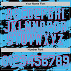 Custom Black Sky Blue-Pink Splash 3D Pattern Design Bomber Full-Snap Varsity Letterman Hoodie Jacket