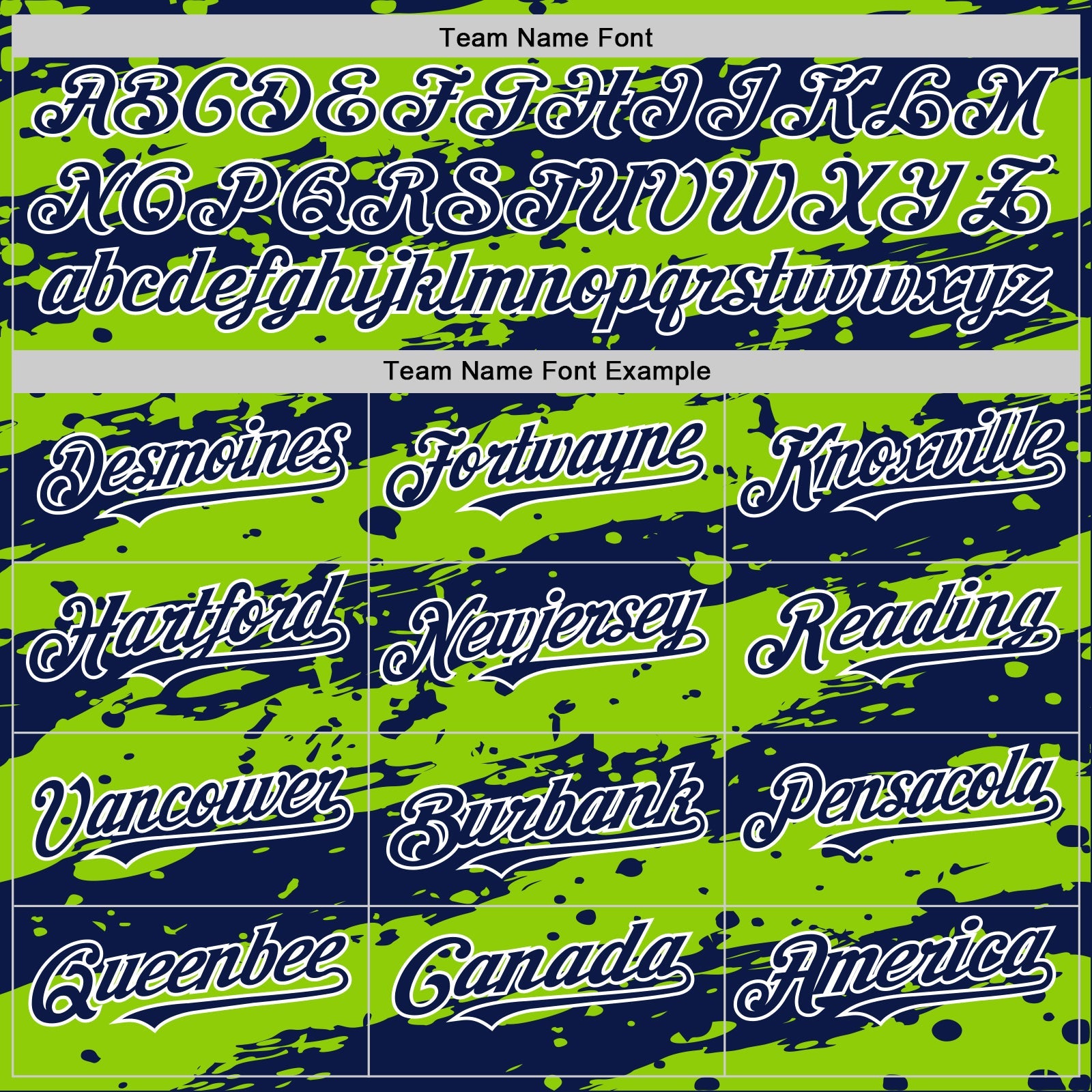 Custom Neon Green Navy-White Splash 3D Pattern Design Bomber Full-Snap Varsity Letterman Hoodie Jacket