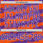 Custom Orange Purple-White Splash 3D Pattern Design Bomber Full-Snap Varsity Letterman Hoodie Jacket