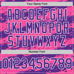 Custom Pink Purple-White Splash 3D Pattern Design Bomber Full-Snap Varsity Letterman Hoodie Jacket