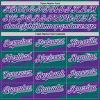 Custom Teal Purple-White Splash 3D Pattern Design Bomber Full-Snap Varsity Letterman Hoodie Jacket