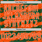 Custom Green Orange-White Splash 3D Pattern Design Bomber Full-Snap Varsity Letterman Hoodie Jacket