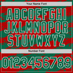 Custom Red Kelly Green-White Splash 3D Pattern Design Bomber Full-Snap Varsity Letterman Hoodie Jacket