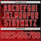 Custom Black Red-White Abstract Fragment Art 3D Pattern Design Bomber Full-Snap Varsity Letterman Hoodie Jacket