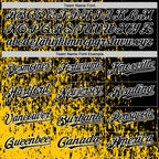 Custom Yellow Black-White Abstract Fragment Art 3D Pattern Design Bomber Full-Snap Varsity Letterman Hoodie Jacket