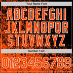 Custom Black Orange-White Abstract Fragment Art 3D Pattern Design Bomber Full-Snap Varsity Letterman Hoodie Jacket