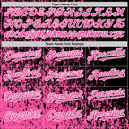 Custom Black Pink-White Abstract Fragment Art 3D Pattern Design Bomber Full-Snap Varsity Letterman Hoodie Jacket