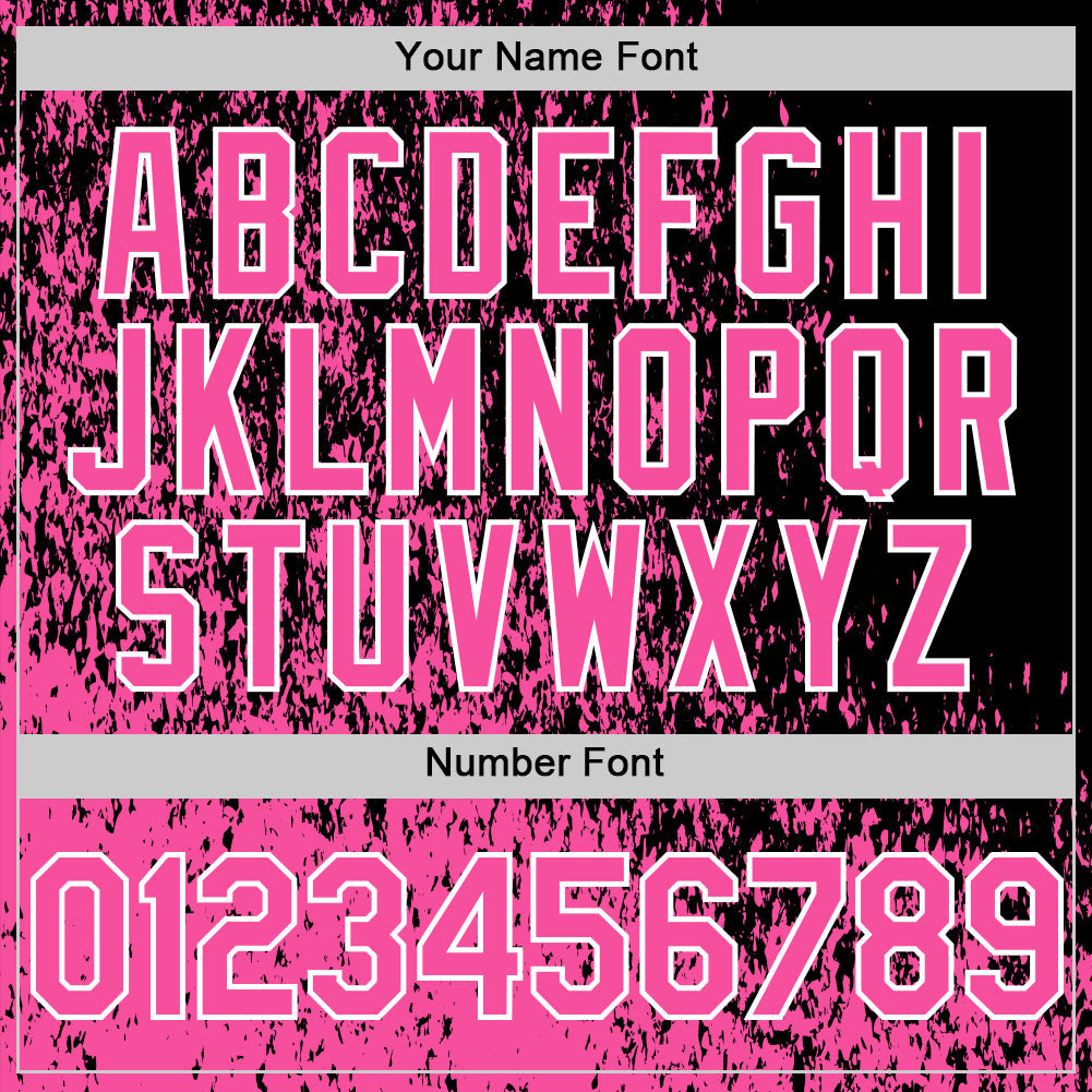 Custom Black Pink-White Abstract Fragment Art 3D Pattern Design Bomber Full-Snap Varsity Letterman Hoodie Jacket