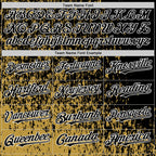 Custom Old Gold Black-White Abstract Fragment Art 3D Pattern Design Bomber Full-Snap Varsity Letterman Hoodie Jacket