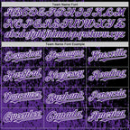 Custom Black Purple-White Abstract Fragment Art 3D Pattern Design Bomber Full-Snap Varsity Letterman Hoodie Jacket