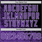 Custom Black Purple-White Abstract Fragment Art 3D Pattern Design Bomber Full-Snap Varsity Letterman Hoodie Jacket