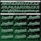 Custom Black Green-White Abstract Fragment Art 3D Pattern Design Bomber Full-Snap Varsity Letterman Hoodie Jacket