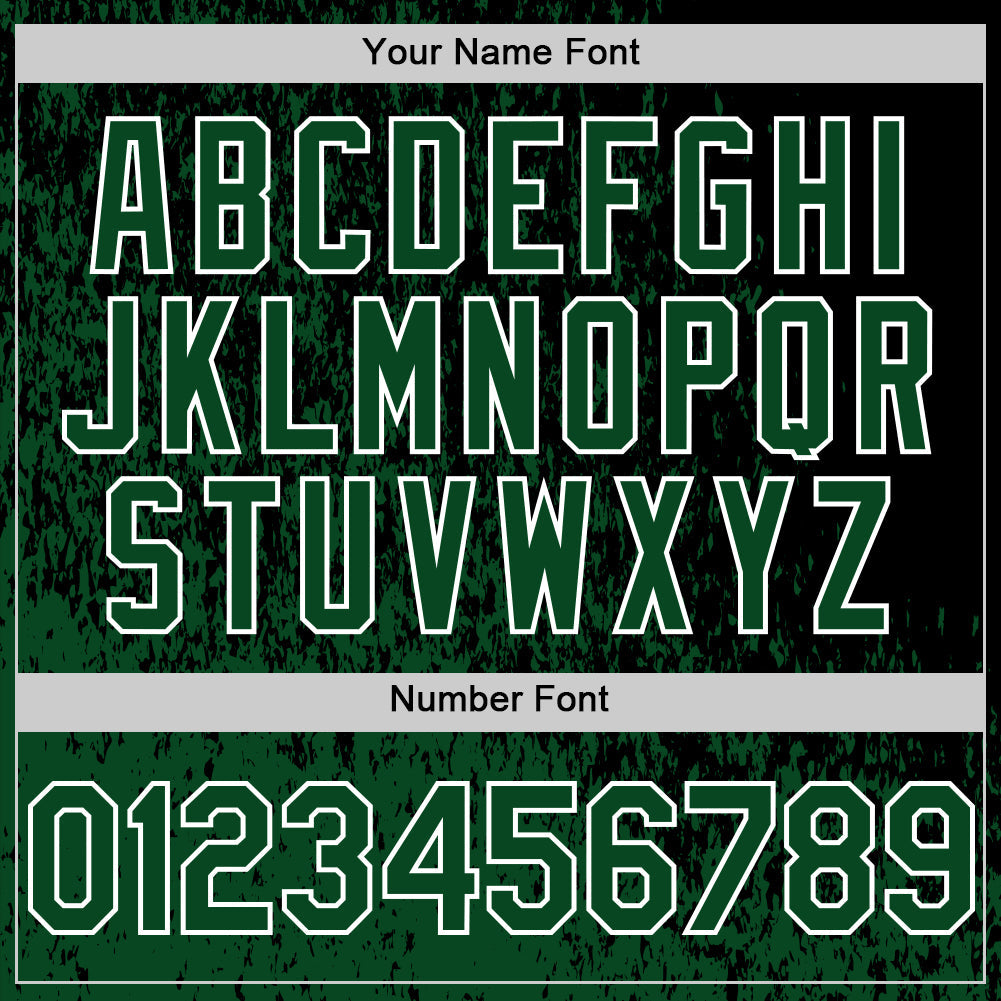 Custom Black Green-White Abstract Fragment Art 3D Pattern Design Bomber Full-Snap Varsity Letterman Hoodie Jacket