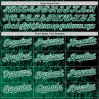 Custom Black Kelly Green-White Abstract Fragment Art 3D Pattern Design Bomber Full-Snap Varsity Letterman Hoodie Jacket