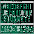 Custom Black Kelly Green-White Abstract Fragment Art 3D Pattern Design Bomber Full-Snap Varsity Letterman Hoodie Jacket