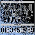 Custom Light Blue Black-White Abstract Fragment Art 3D Pattern Design Bomber Full-Snap Varsity Letterman Hoodie Jacket