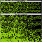 Custom Black Black-Neon Green Abstract Fragment Art 3D Pattern Design Bomber Full-Snap Varsity Letterman Hoodie Jacket