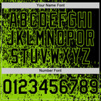 Custom Black Black-Neon Green Abstract Fragment Art 3D Pattern Design Bomber Full-Snap Varsity Letterman Hoodie Jacket