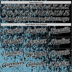 Custom Shadow Blue Black-White Abstract Fragment Art 3D Pattern Design Bomber Full-Snap Varsity Letterman Hoodie Jacket
