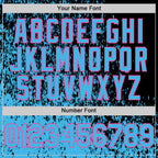 Custom Black Sky Blue-Pink Abstract Fragment Art 3D Pattern Design Bomber Full-Snap Varsity Letterman Hoodie Jacket