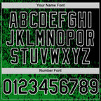 Custom Grass Green Black-White Abstract Fragment Art 3D Pattern Design Bomber Full-Snap Varsity Letterman Hoodie Jacket