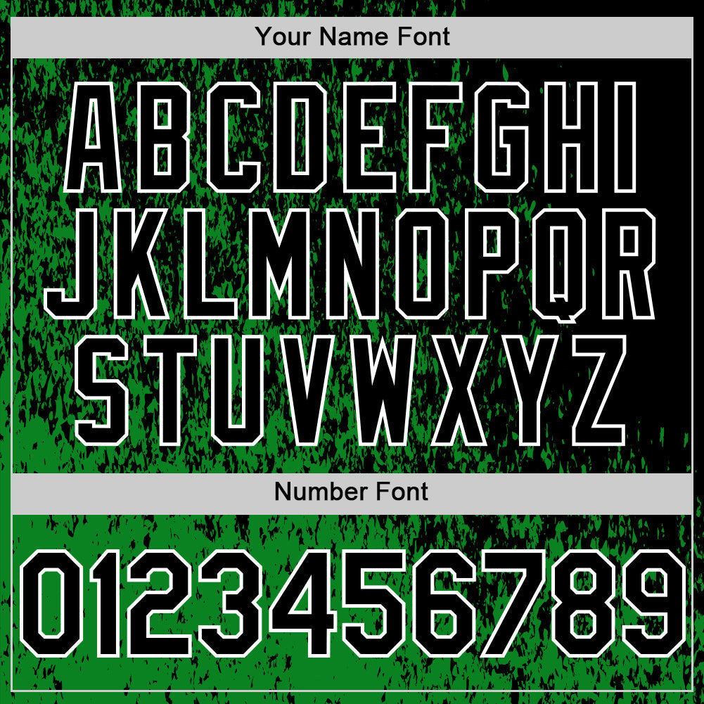 Custom Grass Green Black-White Abstract Fragment Art 3D Pattern Design Bomber Full-Snap Varsity Letterman Hoodie Jacket